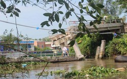 Tiền Giang: Sà lan chở cát tông sập cầu