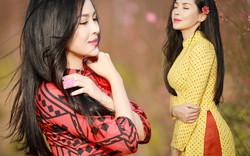 "Hot girl dao kéo" Nam Định đẹp lúng liếng với áo dài xuân