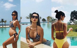 Hà Anh mang bầu gần 6 tháng vẫn mặc bikini "đốt mắt" đấng mày râu