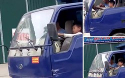 Bé trai lái xe tải chạy băng băng trên phố Sầm Sơn