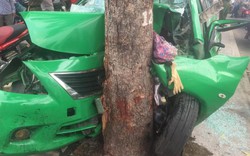 Xe taxi Mai Linh tông vào gốc cây xanh, tài xế cùng khách nhập viện