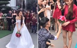 Cô dâu giúp chàng trai cầu hôn bất ngờ trong đám cưới gây sốt