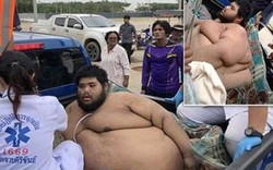30 người vật lộn giải cứu thanh niên nặng hơn 300 kg ở Thái Lan