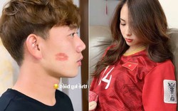 Minh Vương khoe dấu son môi trên má trước thềm Valentine