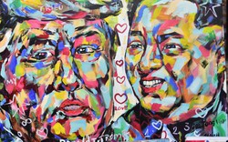 Họa sĩ Quảng Bình vẽ hơn 100 bức chân dung ông Trump và ông Kim