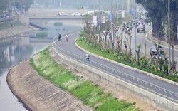 Ảnh, clip: Con đường 4km dọc sông Tô Lịch chỉ để đi bộ và đạp xe
