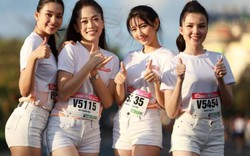 Trần Tiểu Vy khoe đường cong, làm "nóng" đường chạy Việt dã và Marathon