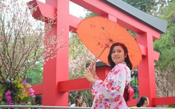 ẢNH: Người Hà Nội xúng xính kimono đổ xô đến dự lễ hội Hoa anh đào