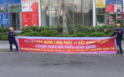 Thầu phụ dự án Opal Garden căng băng rôn đòi nợ, Đất Xanh Group nói gì?