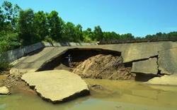 Quảng Trị:  Đập tràn xả lũ bị sụt lún nghiêm trọng