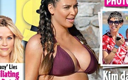 Kim Kardashian diện bikini khoe bụng bầu