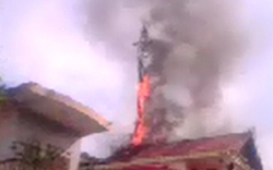 Cháy cột thu phát sóng của Viettel tại TP. Vinh