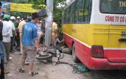 Thanh Hóa: Xe bus cố vượt đèn đỏ, đâm tử vong 2 người rồi húc đổ cây