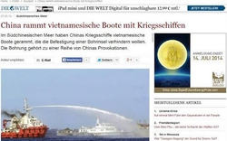 Báo Thế giới giật tít: &#34;Trung Quốc dùng tàu chiến đâm vào tàu Việt Nam&#34;