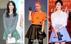 Chân váy xòe ngắn - bảo bối thời trang của sao Hàn 