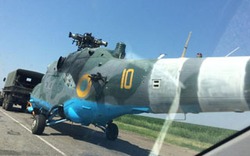 Cận cảnh trực thăng Mi-24 của Ukraine bị bắn thủng đuôi, cụt cánh quạt