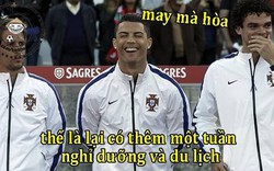 ẢNH CHẾ: Ronaldo “sướng phát điên” khi Bồ Đào Nha thoát thua