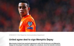 NÓNG: M.U chính thức chiêu mộ thành công Memphis Depay