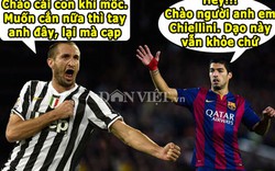 ẢNH CHẾ: Chiellini dùng Iron Man đối phó Suarez, Buffon hôn trọng tài