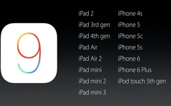 15 thiết bị sẽ được “lên đời” iOS 9, dung lượng 1,3GB