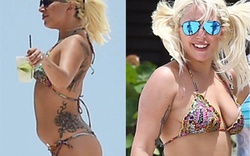 Lady Gaga mặc bikini khoe eo “bánh mì”, vòng 1 nhão xệ