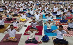 35.000 quan chức, binh sĩ, sinh viên đồng loạt tập yoga ở Ấn Độ