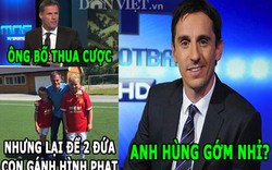 ẢNH CHẾ: Gary Neville mỉa mai Carragher, thoát chết nhờ gọi tên Messi