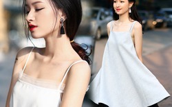 Dạo phố đầu hè xinh như hotgirl với đầm 2 dây gợi cảm