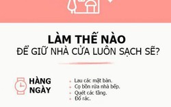 Lịch dọn nhà các bà nội trợ nên tham khảo