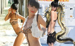 Bạch Linh 49 tuổi tạo dáng kỳ quái với monokini