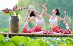 Mê tít bộ ảnh yoga tuyệt đẹp giữa đầm sen thơm ngát