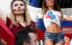 Dàn fan nữ xinh đẹp “đốt nóng” khán đài trận Anh – Nga