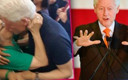 Ông Clinton bị bắt gặp hôn phụ nữ lạ khi đi vận động tranh cử cho vợ