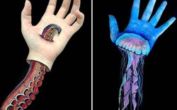 Nữ sinh biến cánh tay thành tranh 3D rợn người