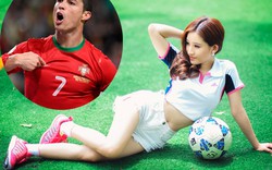 Vợ cũ Hồ Quang Hiếu sexy cổ vũ đội tuyển của Ronaldo