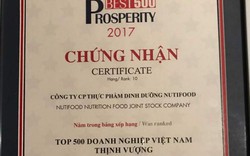 NutiFood đứng trong top 10 doanh nghiệp Việt Nam thịnh vượng