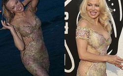 "Bom sex" Pamela Anderson diện váy hở hông, ướt đẫm trên biển