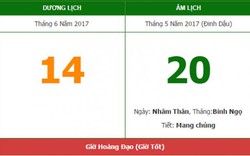 Âm lịch hôm nay (14.6): Xem giờ tốt và giờ xấu ?