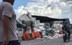 Nghệ An: Xe tải 20 tấn tai nạn, hàng tấn hoa quả đổ tràn đường