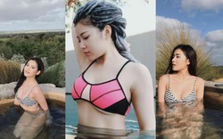 "Bạn gái tin đồn" của Tiến Đạt mặc bikini ướt sũng ở bể bơi gây sốt