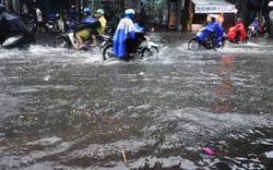 Sài Gòn mưa 15 phút, nhiều tuyến phố thành “sông”