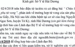 Bộ Y tế vào cuộc vụ sản phụ tử vong vì tin thầy bói ở Hải Dương