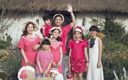 Gia đình MC Phan Anh hồng rực trong khu vườn cổ tích