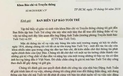 Khoa Báo chí-Truyền thông lên tiếng vụ nghi xâm hại nữ CTV Tuổi Trẻ