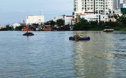 Ghe 100 tấn chìm trong tích tắc, 3 người nhảy xuống kênh