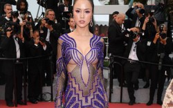 Vũ Ngọc Anh mặc xuyên thấu hở nhiều điểm "nhạy cảm" trên thảm đỏ Cannes