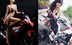 Angela Phương Trinh, Diệp Lâm Anh diện bikini sexy tạo dáng bên moto