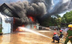 Cháy xưởng đệm mút ở Bình Định, hơn 400 người dập lửa