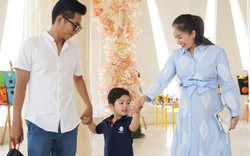 Khánh Thi bụng bầu 8 tháng vẫn xinh đẹp đưa con đi bế giảng năm học