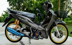 Honda Wave lên dàn áo đen xám, mang đồ chơi thực tế